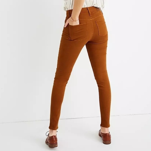 Madewell 9" Mid-Rise Skinny Jeans Button-Front Edition Rust Orange Size 28 - Picture 2 of 13